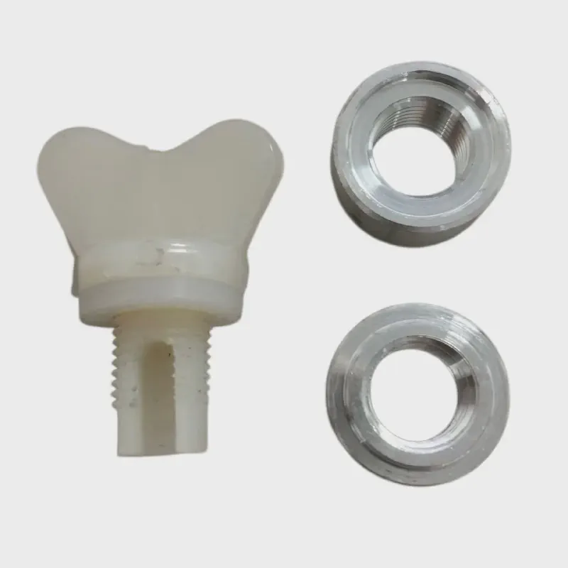 White Plastic M12 Drain Plug with Aluminum Base — product photo 2
