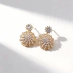 sparkling sunflower drop earrings