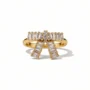 18k gold plated full pave baguette cz bow jewelry 3 piece set