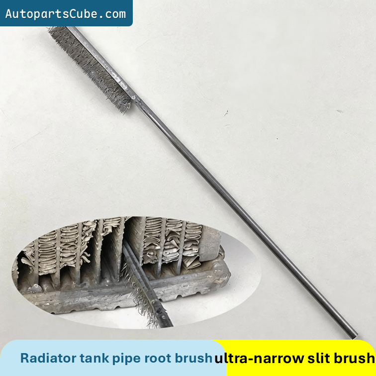 Radiator tank pipe root brush, small wire brush, stainless steel ultra-narrow slit brush, used for cleaning radiators.