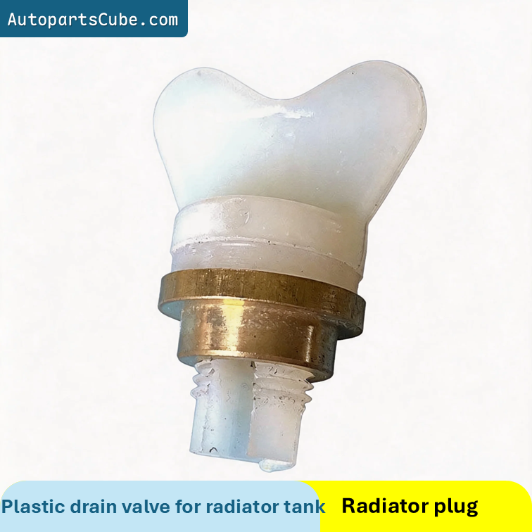 Plastic drain valve/spigot for automotive radiator water tanks (nylon drain valve, radiator plug, butterfly-style plastic/aluminum valve)